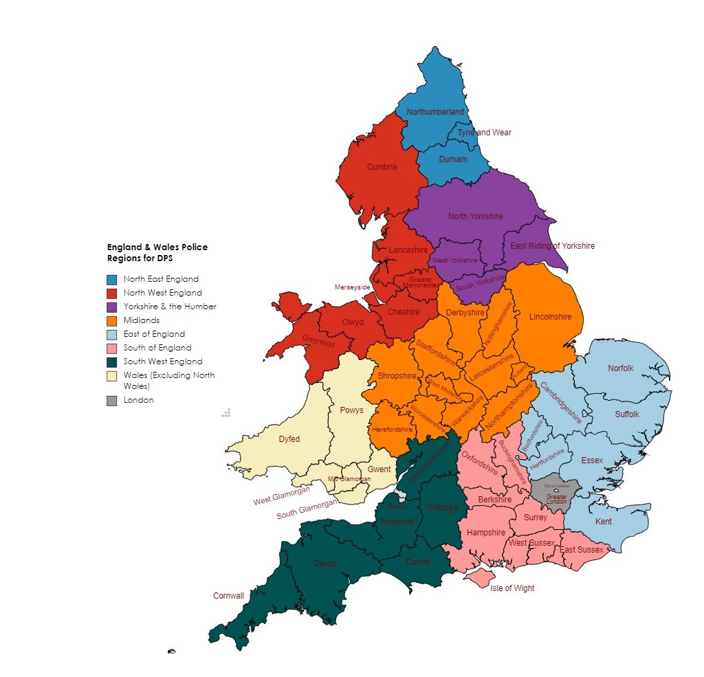UK Police Areas of Responsibility